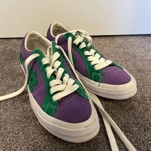 Converse Golf Le Fluer purple and green suade size 8 mens / 10 womens